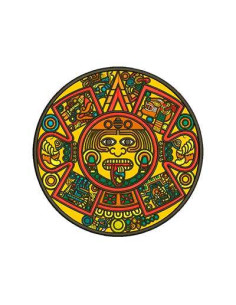 Calendario Azteca en Colores diseño para bordado