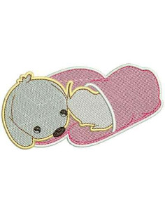 Bordado Perritos pantuflas diseño para bordado