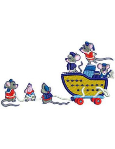 Embroidery Design Little sailor mice embroidery design